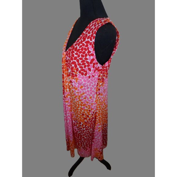 Chaus Womens Sleeveless V-Neck Dress Size M Multicolor Leaf Print - Picture 3 of 6